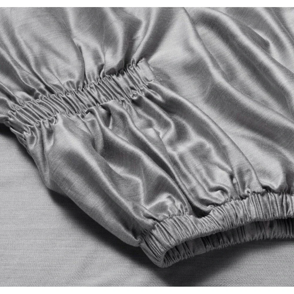 King 400 Thread Count Rayon from Bamboo Sheet Set Dark Gray - NEW